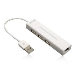 Dark Ethernet Girişli 3 Port Usb 2.0 Hub &Ccedil;Oklayıcı [Dk-Ac-Usb23L]