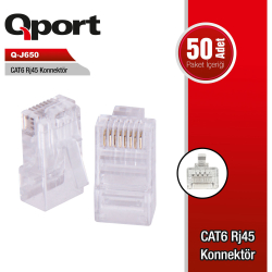 Qport Q-J650 Cat6/Cat5 (50 Lik) Rj45 Konnekt&Ouml;R