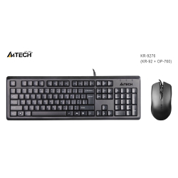 A4 Tech Kr-9276 Kablolu Q Klavye Mouse Set Siyah