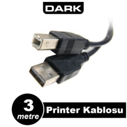 Dark 3 Metre Usb2.0 Printer Ve Data Yazıcı Kablosu (B-Tip) (Dk-Cb-Usb2Prnl300)
