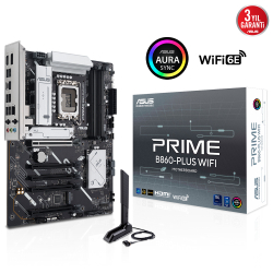 Asus Prime B860-Plus Wifi Lga1851P Ddr5 Ses+2.5Glan Hdmi Dp 2Xm2 Usb3.2 Atx