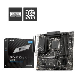 Msi Pro B760M-A Wifi Ddr5 1700P 6800(Oc) Hdmi Dp Usb3.2 M.2 Wifi 6E Matx