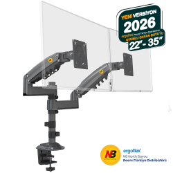 North Bayou H180 17-35&Quot; İki Kollu Amortis&Ouml;Rl&Uuml; Monit&Ouml;R Standı Siyah