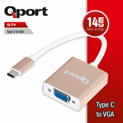 Qport Type-C To Vga 60Hz &Ccedil;Evirici (Q-Tv)