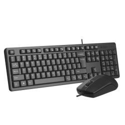 A4 Tech Kr-3330S Fn-Mm Kablolu Sessiz Q Klavye Mouse Set Siyah