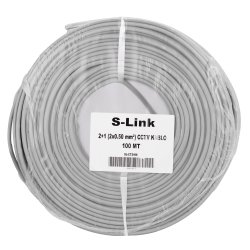 S-Link Sl-Ct2100 2+1 2X0.50 (16X0.18 Ccd) Folyolu L&Uuml;Ks 100M Cctv Kablo
