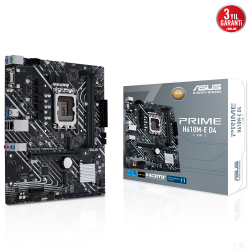 Asus Prime H610M-E D4-Csm 1700P Ddr4 3200 Dp Hdmi Vga 2Xm2 Usb3.2 Matx