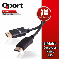 Qport 3 Metre 1.2V Display Port Kablo (Q-Dp03)