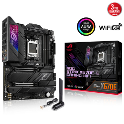 Asus Rog Strix X670E-E Gaming Wifi Am5 Ddr5 6400(Oc) Usb3.2 Hdmi Dp Pcie5.0 Atx