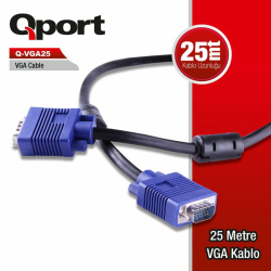 Qport 25 Metre 15Pin  Vga Monit&Ouml;R Kablo (Q-Vga25)