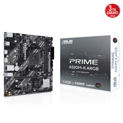 Asus Prime A520M-K Argb Am4 Ddr4 3200 Hdmi Vga Dp M2 Usb3.2 Matx