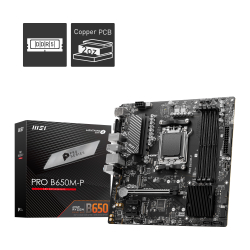 Msi Pro B650M-P Ddr5 Am5 6000(Oc) M.2 Hdmi Dp Matx