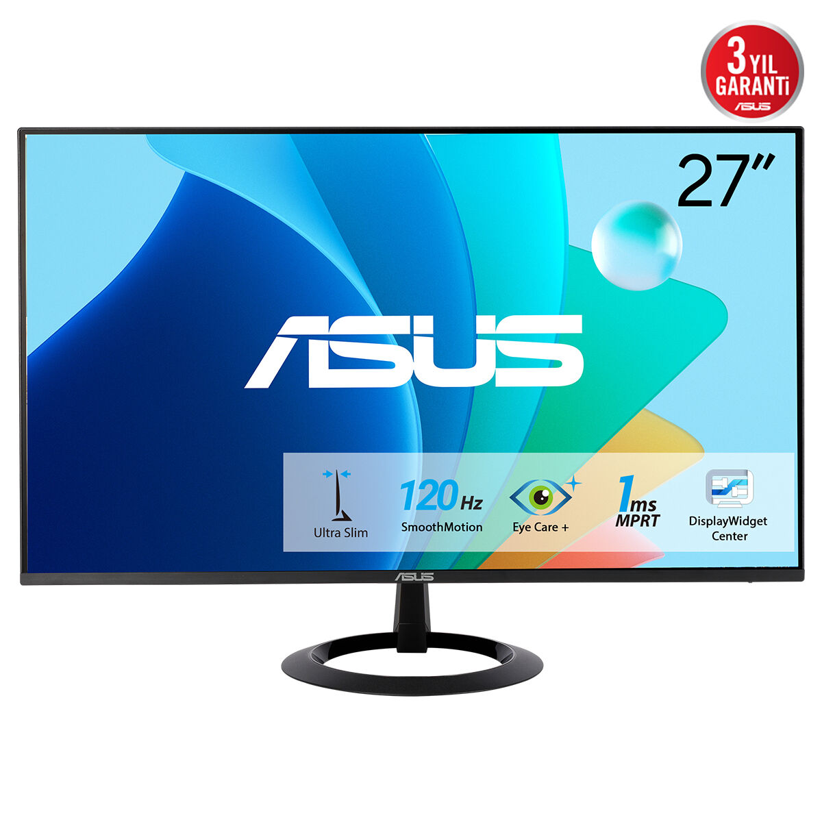 27" Asus VZ279HG 1ms 120Hz IPS VGA HDMI Vesa Monitör