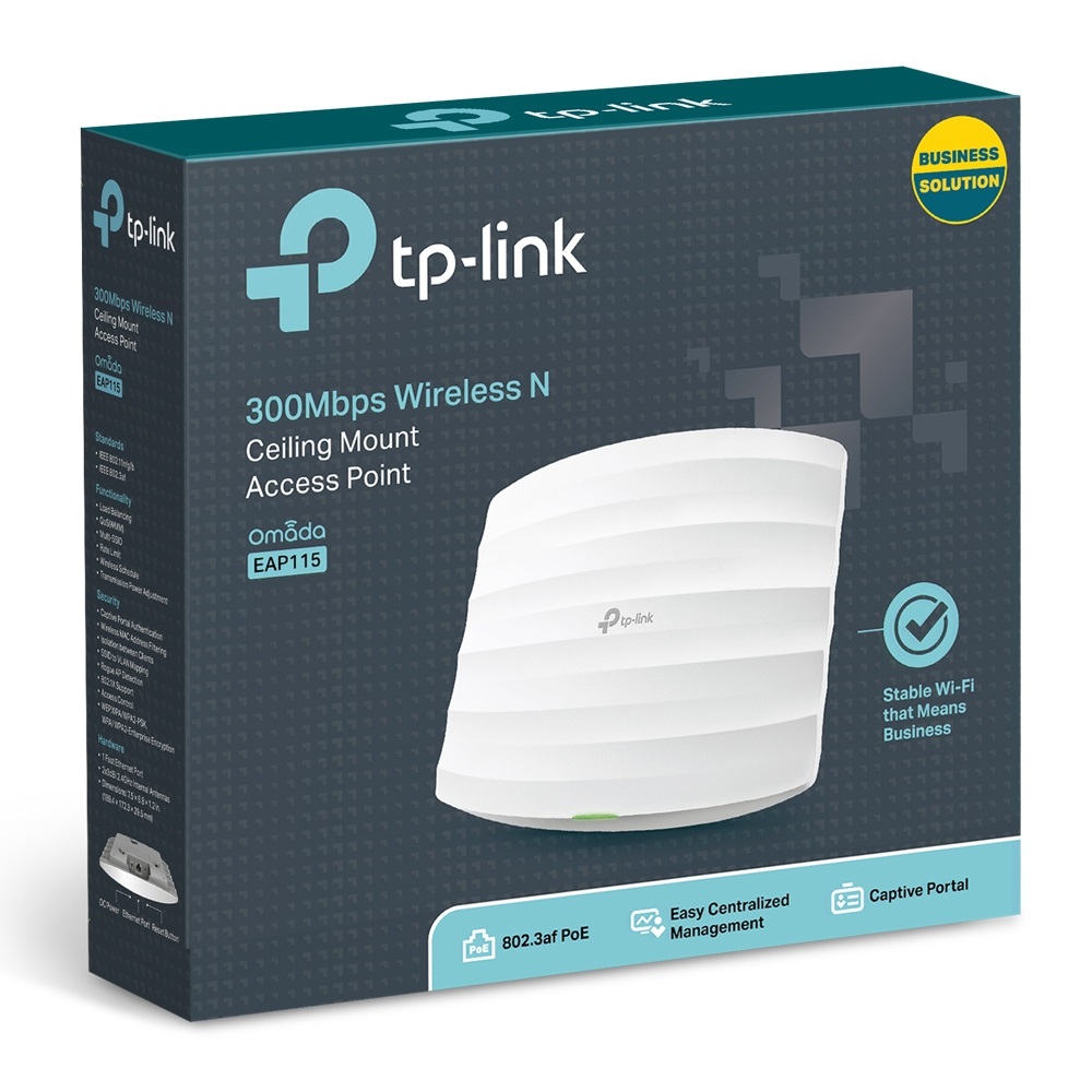 Tp-Link Omada EAP115 300Mbps N Kablosuz Tavan Tipi Access Point