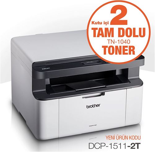 Brother DCP-1511-2T [Yaz-Tar-Fot ] Mono Lazer Yazıcı (2xTam Dolu Toner)