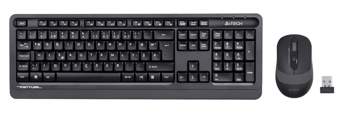 A4 Tech FG1010F Kablosuz Siyah F Klavye Mouse Set 