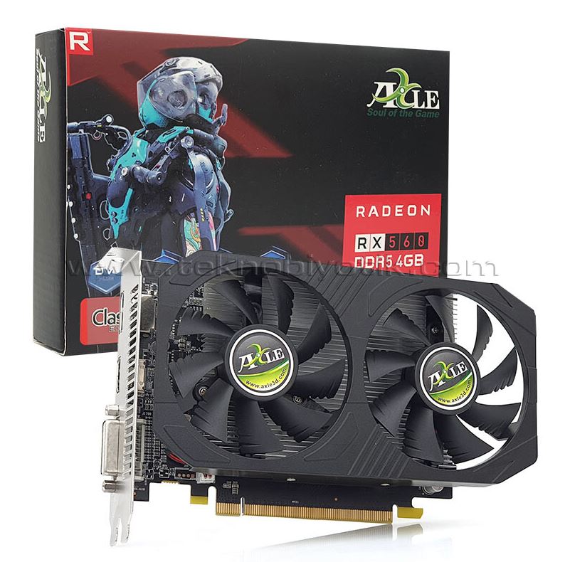 Axle 4GB RX 560 AMD GDDR5 128Bit Dual Fan HDMI DP DVI-D [AX-RX-560/4GD5P8DIP]