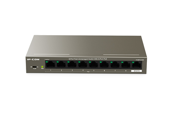 IP-COM  8port f1109p-8-102w  10/100  poe + 1port 10/100 uplınk switch Resim-1