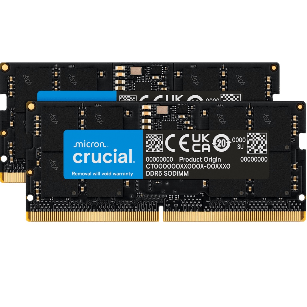 Crucial Sodimm 16GB (2x8GB) 4800Mhz DDR5 CL40 Notebook Bellek (CT2K8G48C40S5