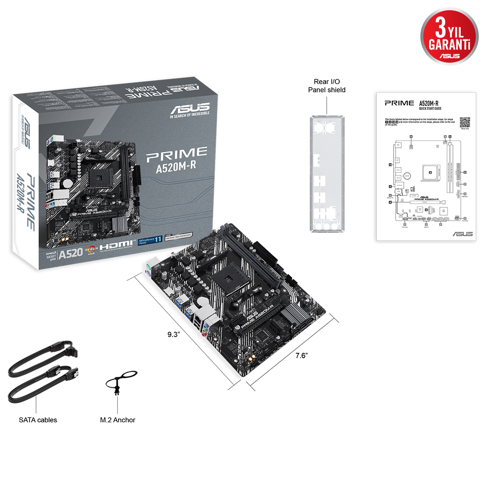Asus PRIME A520M-R AM4 DDR4 5100 HDMI M2 USB3.2 mATX