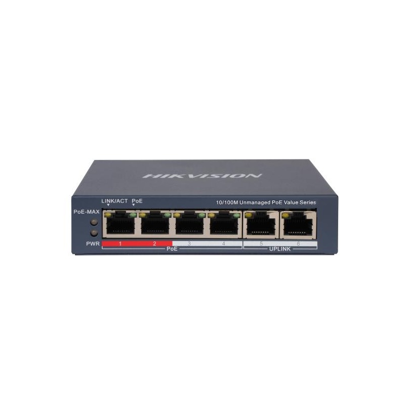 Hikvision DS-3E0106P-E/M(B) 4Port 10/100 Yönetilemez Poe 45W Switch