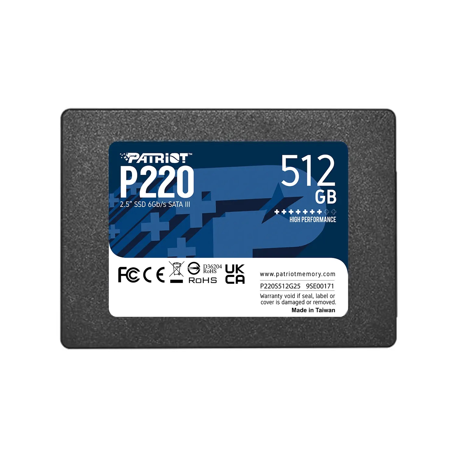Patriot P220 512GB 2.5" 550-500MB/s  Sata3 SSD (P220S512G25)