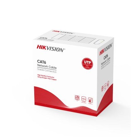 Hikvision DS-1LN6UZC0 Cat6 U-UTP 24Awg Tam Bakır Kablo Gri 305Mt