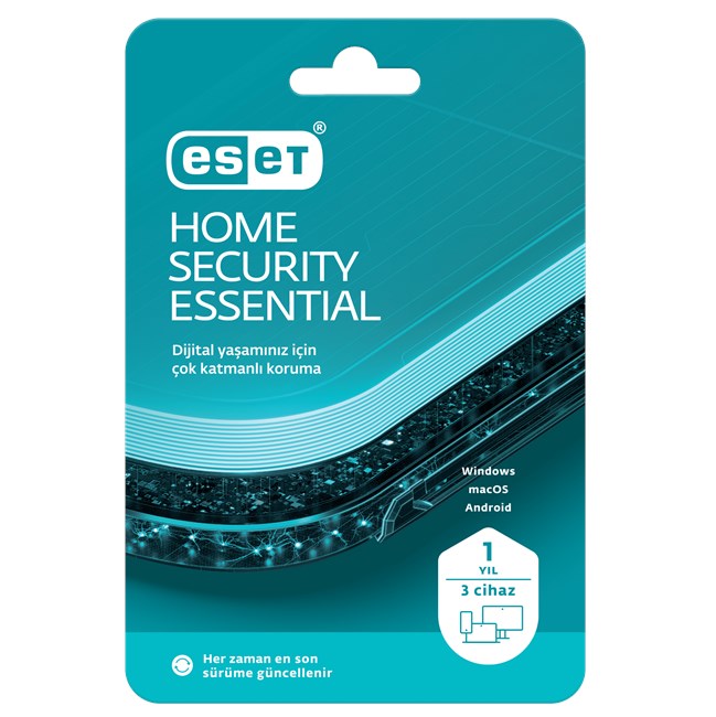 Eset Home Security Essential Kutu 1 Yıl - 3 Kullanıcı **