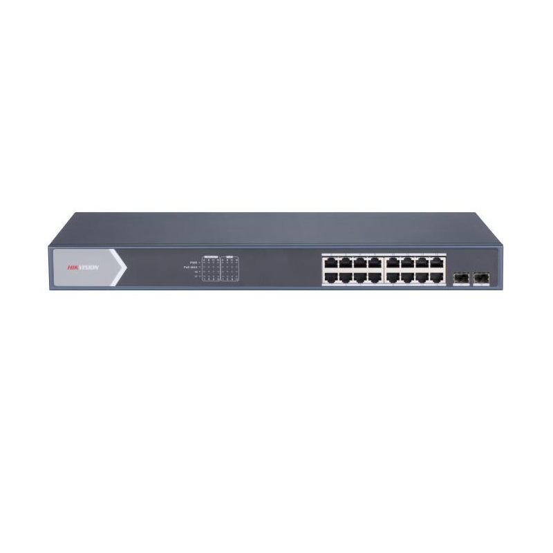 Hikvision DS-3E0518P-E/M 16Port Gigabit + 2×Sfp Yönetilemez Poe 125W Switch