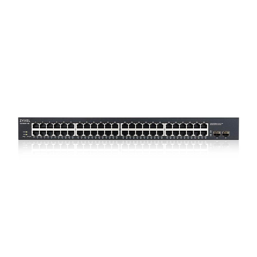 ZYXEL  48port gs1900-48-eu0101f gigabit + 2port sfp l2 yönetilebilir switch Resim-1