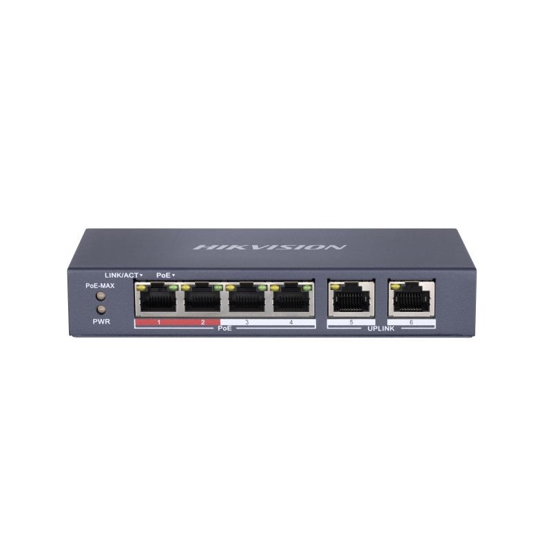 HIKVISION Hikvision DS-3E0106P-E/M 6 Port 10/100 Yönetilemez 4xPoE Switch Resim-1