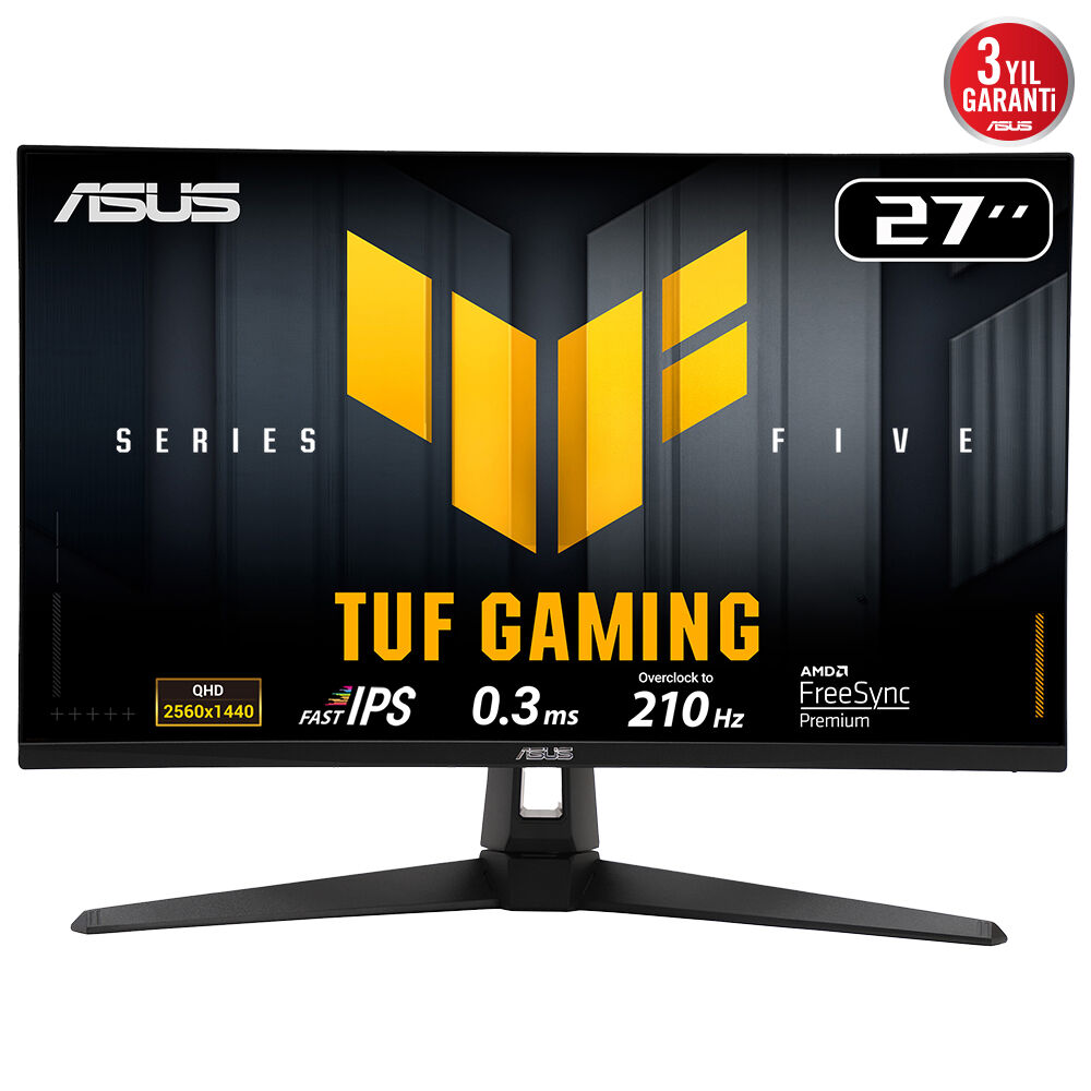 27" Asus TUF Gaming VG27AQ5A 0,3Ms 210Hz IPS MM DP HDMI USB Vesa Monitör
