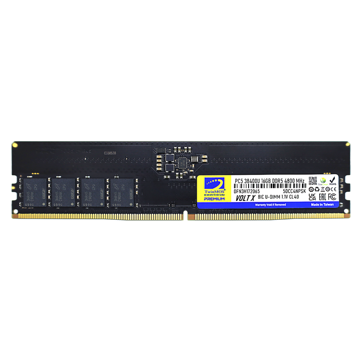Twinmos 16GB 4800Mhz DDR5 Kutulu PC Bellek (TMD516GB4800U40)