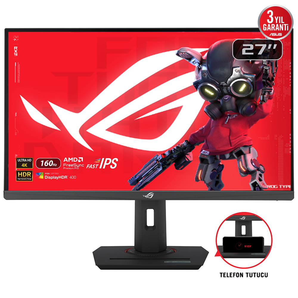 27" Asus ROG Strix XG27UCS 1Ms 160Hz 4K UHD DP HDMI Type-C Pivot Monitör