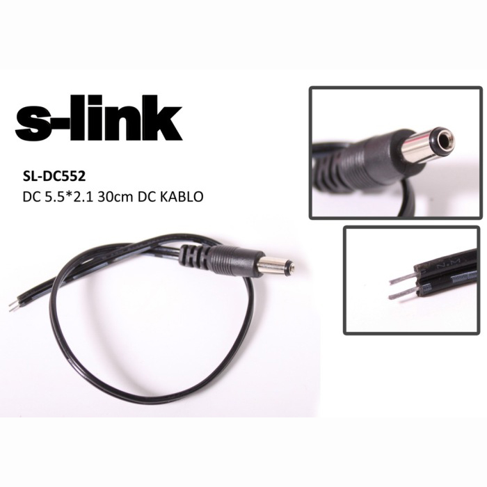 S-Link SL-DC552 DC5 5*2.1 0,30 CM DC Power Jak Kablo