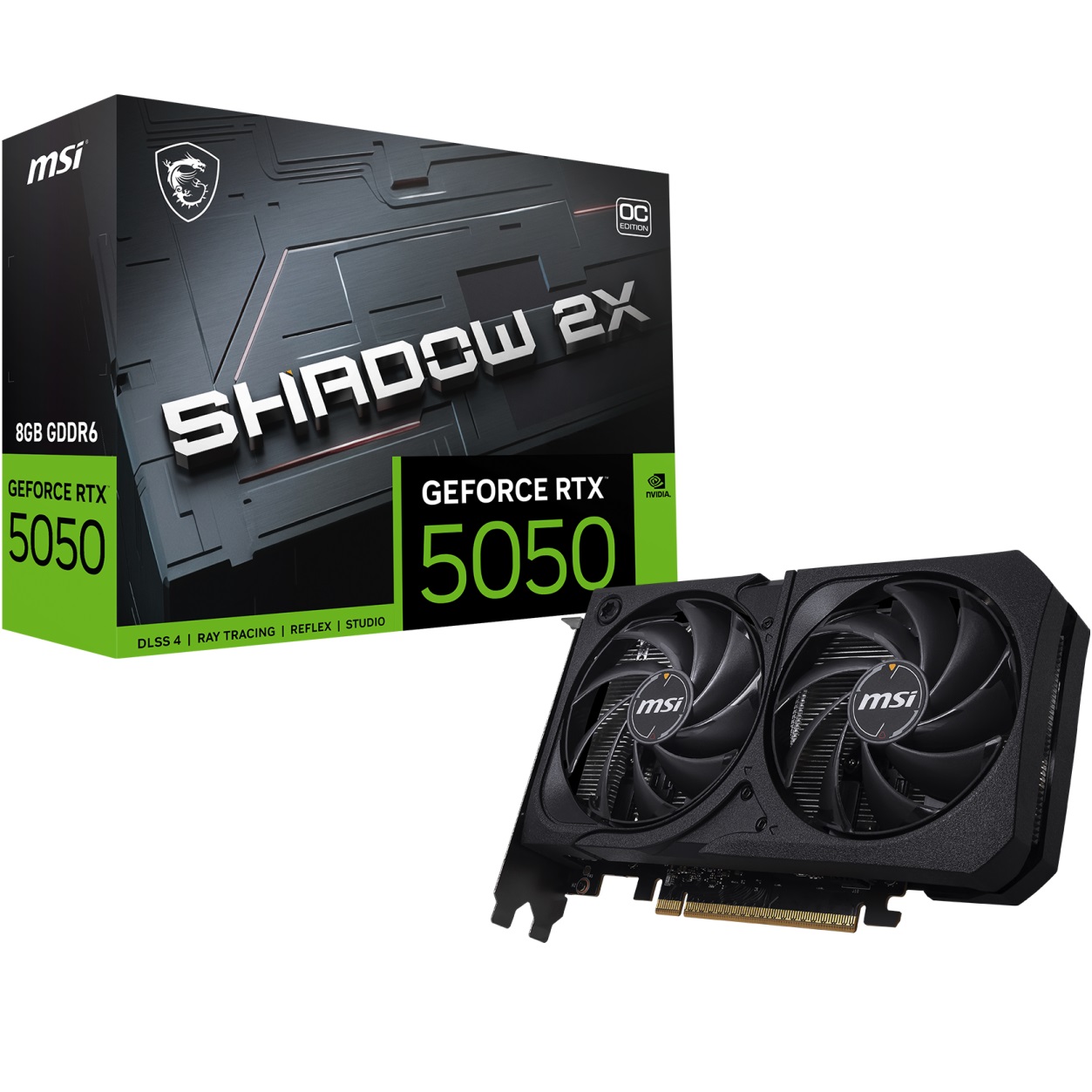 MSI 8GB GEFORCE RTX 5050 8G SHADOW 2X OC GDDR6 [128bit]  PCIE 5.0 1xHDMI 3xDP