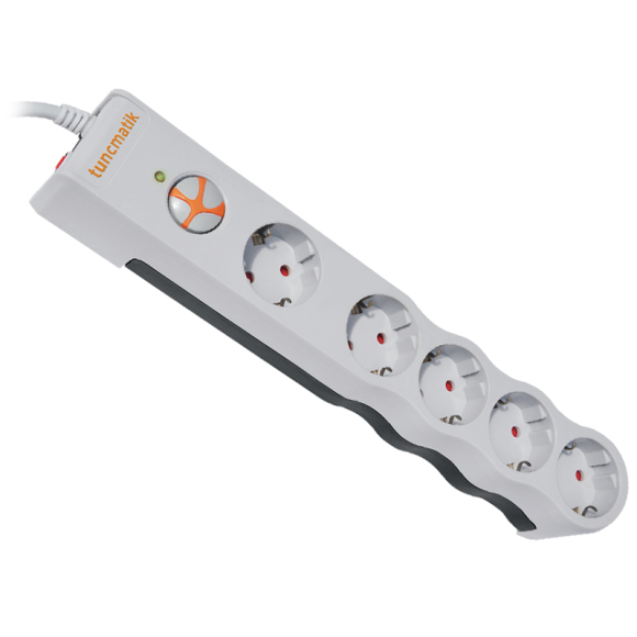 Tunçmatik Powersurge 5-li Beyaz Akım Korumalı Priz (TSK6134) 