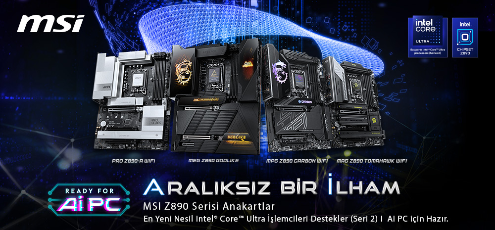 MSI Z890 Alokasyon Yeni Modeller